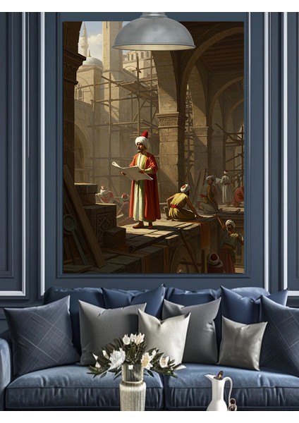 Osmanlı Inşaat Görevlisi Dekoratif Kanvas - Mdf Ahşap Tablo fırsatları