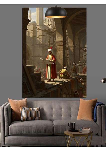 Osmanlı Inşaat Görevlisi Dekoratif Kanvas - Mdf Ahşap Tablo indirimleri