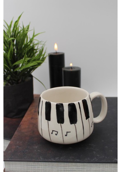 El Yapımı Seramik Müzik Kupa Fincan