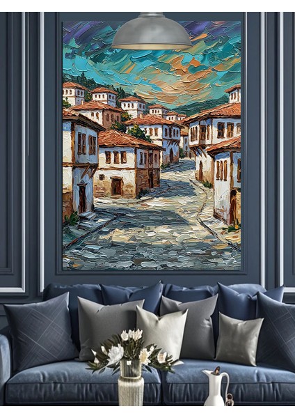 Eski Osmanlı Sokakları Dekoratif Kanvas - Mdf Ahşap Tablo