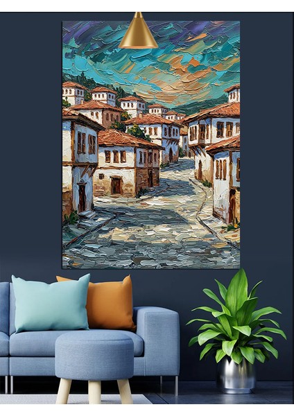 Eski Osmanlı Sokakları Dekoratif Kanvas - Mdf Ahşap Tablo modelleri