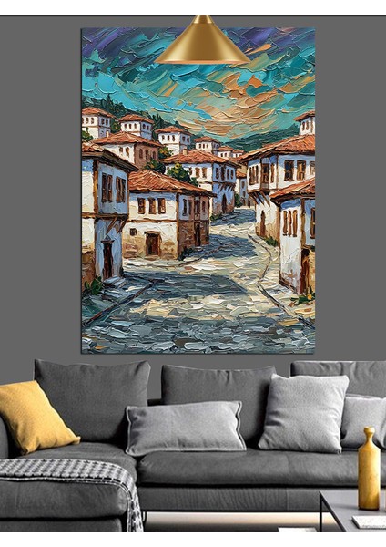 Eski Osmanlı Sokakları Dekoratif Kanvas - Mdf Ahşap Tablo indirimleri