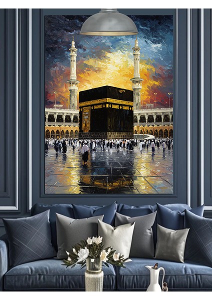 Kabe Mekke Manzara Dekoratif Kanvas - Mdf Ahşap Tablo fiyatları