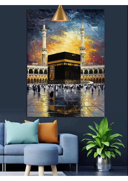 Kabe Mekke Manzara Dekoratif Kanvas - Mdf Ahşap Tablo fırsatları