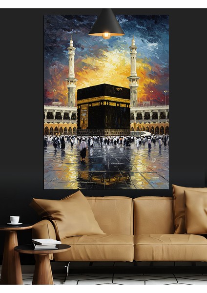 Kabe Mekke Manzara Dekoratif Kanvas - Mdf Ahşap Tablo indirimleri