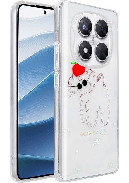 Redmi Note 14 Pro 4g Kılıf Şeffaf Figürlü Zore Folk Sert Kapak - Sevimli Köpek