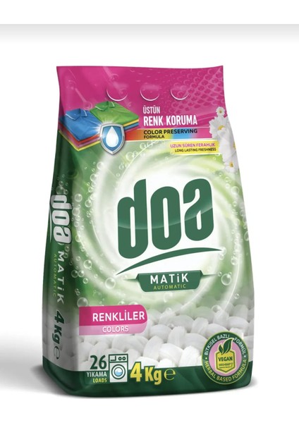 Doa Matik Toz Çamaşır Deterjanı Renkliler 4 kg