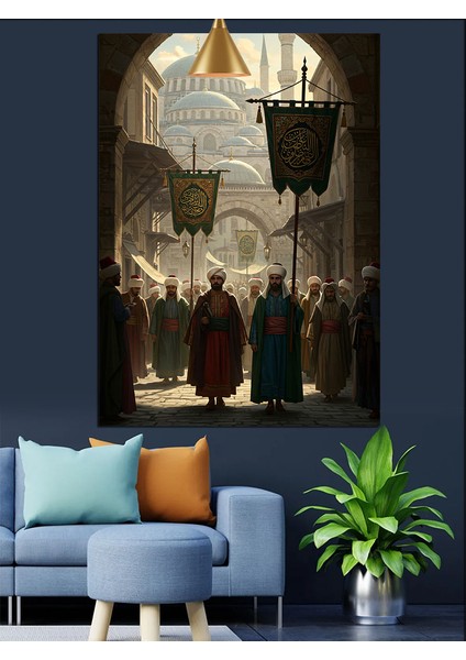 Osmanlı Cami Töreni Dekoratif Kanvas - Mdf Ahşap Tablo fırsatları