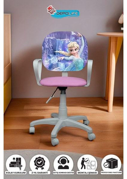 Çocuk Odası Sandalyesi Ders Çalışma Ofis Koltuğu Öğrenci Sandalye Beyaz Tekerli Yükseklik Ayarlı fiyatları
