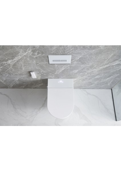 Akıllı,elektronik Klozet Takımı - Uzaktan Kumandalı Otomatik Taharet - Isıtıcılı Kapak - Farklı Temizlik Modları – Akıllı Gömme Rezervuar Dahil