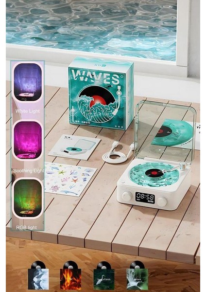 Nostaji Plak Bluetooth Subwoofer 3D Ses Dalgası Retro Müzik fiyatları