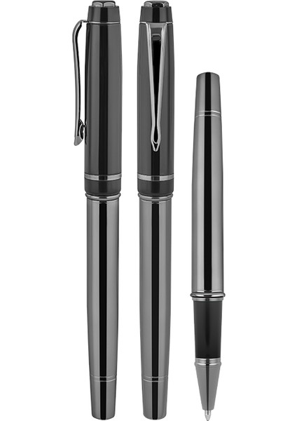 Kişiye Özel Isim Baskılı Füme Tükenmez Kalem Prestij Lüx Kutulu Roller Kalem Imza Kalemi modelleri