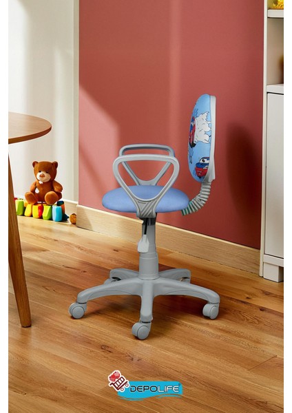 Çocuk Odası Sandalyesi Ders Çalışma Ofis Koltuğu Öğrenci Sandalye Beyaz Tekerli Yükseklik Ayarlı modelleri