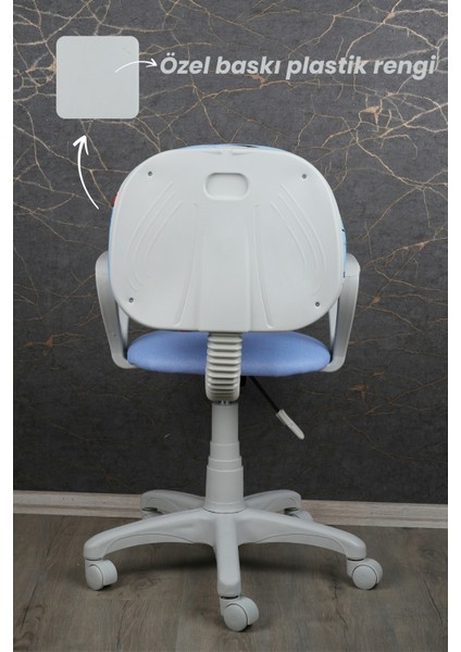 Çocuk Odası Sandalyesi Ders Çalışma Ofis Koltuğu Öğrenci Sandalye Beyaz Tekerli Yükseklik Ayarlı indirimleri