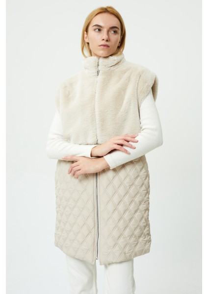 Veger Özel Üretim Peluş Kapitone Yelek