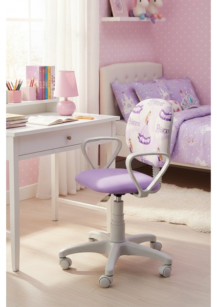 Çocuk Odası Sandalyesi Ders Çalışma Ofis Koltuğu Öğrenci Sandalye Beyaz Tekerli Yükseklik Ayarlı fiyatları