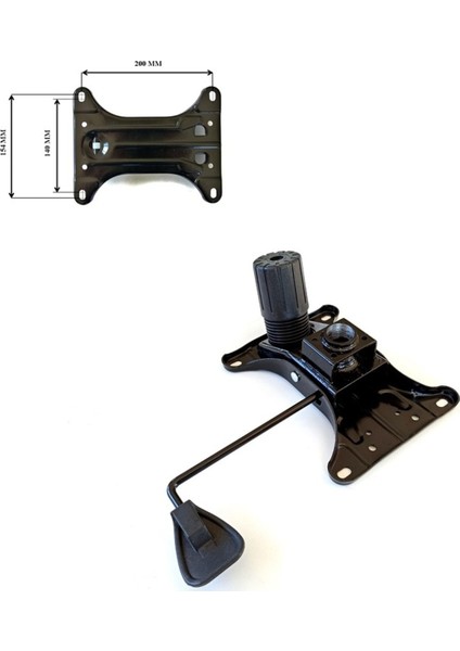Ofis Büro Çalışma Koltuğu Için Tek Kol Metal Şase Mekanizma (15X20CM) Yedek Parça