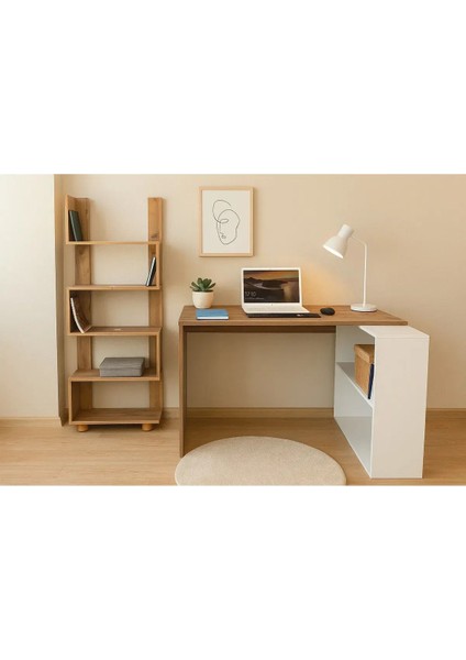 Zen Çalışma Masası Kitaplıklı %100 Mdf