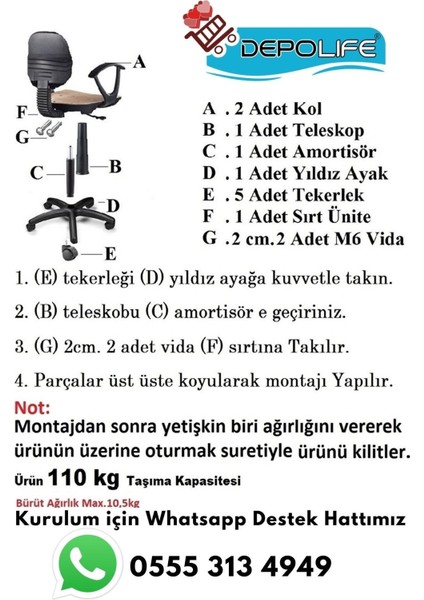 Çocuk Odası Ders Çalışma Ofis Koltuğu Amortisörlü Tekerlekli Faaliyet Sekreter Bilgisayar Sandalyesi