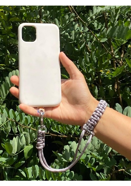 Tüm Kılıflara Uyumlu Gri Bileklik Telefon Askısı
