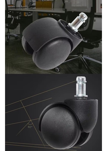 Ofis Büro Koltuk Tekerleği 5 Adet Sekmanlı Teker Ayak Için Siyah Çalışma Koltuğu Yedek Parça fırsatları