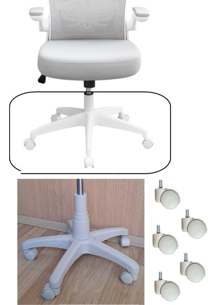 Ofis Büro Koltuk Tekerleği 5 Adet Sekmanlı Teker Açık Gri Çalışma Koltuğu Yedek Parça fiyatları