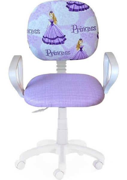 Çocuk Odası Ders Çalışma Ofis Koltuğu Öğrenci Sandalyesi Araba Prenses Tekerli Yükseklik Ayarı