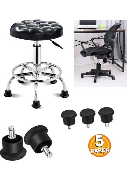 Ofis Büro Koltuk Tekerlek Için 5 Adet Sekmanlı Teker Sabit Çalışma Koltuğu Sabitleyici
