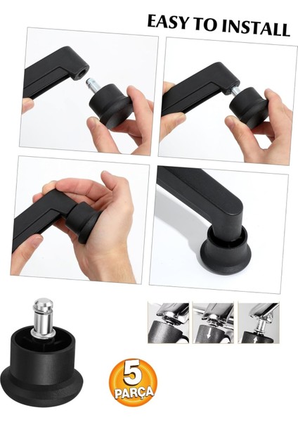 Ofis Büro Koltuk Tekerlek Için 5 Adet Sekmanlı Teker Sabit Çalışma Koltuğu Sabitleyici fırsatları