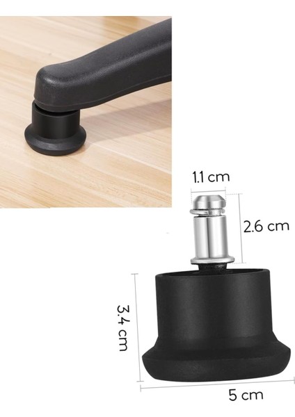 Ofis Büro Koltuk Tekerlek Için 5 Adet Sekmanlı Teker Sabit Çalışma Koltuğu Sabitleyici