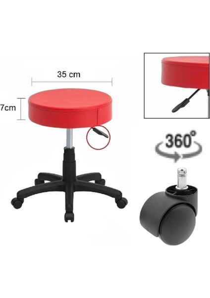 Döner Ofis Kasiyer Taburesi Tekerlekli Deri Döşeme Oturak Eczane Laboratuvar Büro Çalışma Koltuğu fiyatları