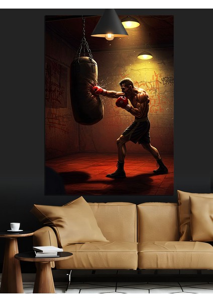 Boks Torbası Antrenman Dekoratif Kanvas - Mdf Ahşap Tablo fiyatları