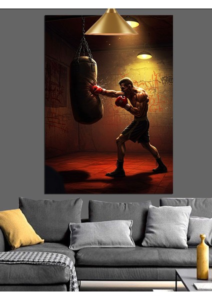 Boks Torbası Antrenman Dekoratif Kanvas - Mdf Ahşap Tablo modelleri