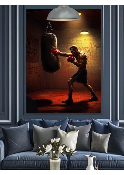 Boks Torbası Antrenman Dekoratif Kanvas - Mdf Ahşap Tablo fırsatları