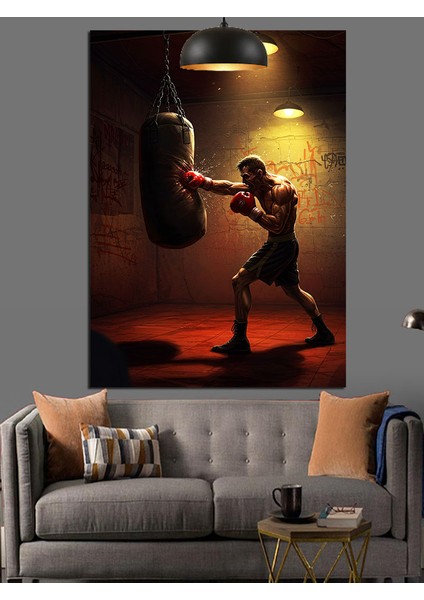 Boks Torbası Antrenman Dekoratif Kanvas - Mdf Ahşap Tablo indirimleri