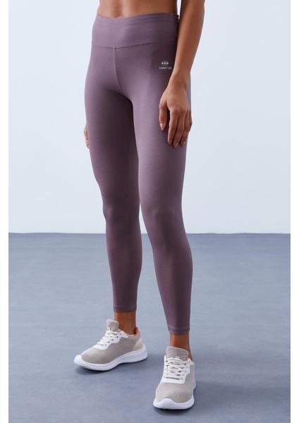 Gül Kurusu Yüksek Bel Toparlayıcılı Sırt Detaylı Slim Fit Büstiyer Kadın Tayt Takım - 95281