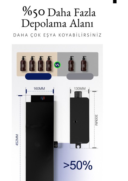 Premium Siyah Duş Sistemi Seti - 4 Fonksiyonlu Yağmur Duş Başlığı, Temperli Cam Raf, Masajlı El Duşu indirimleri