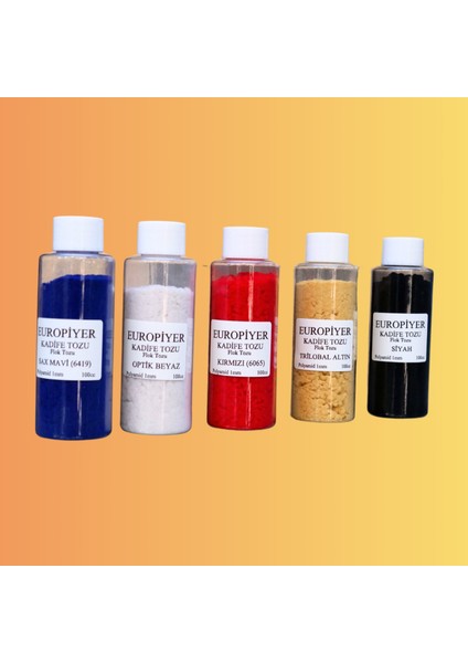 Kadife Tozu 5’li Renk Seti – Sax Mavi, Siyah, Kırmızı, Optik Beyaz, Altın Sarısı