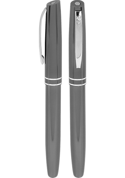 Kişiye Özel Isim Baskılı Füme Gümüş Halkalı Tükenmez Kalem Prestij Lüx Kutulu Imza Kalemi modelleri