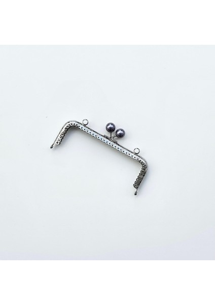 Köşeli Gri Boncuklu Işleme Baskılı Askılıklı Çanta ve Cüzdan Bursu - Klipsi Gümüş 15 cm fiyatları