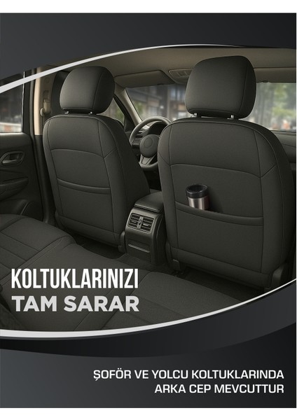 Universal Oto Koltuk Kılıfı Ön Arka Tam Set Sirius Kırmızı Serisi