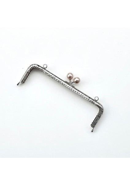 Köşeli Vizon Inci Boncuklu Işleme Baskılı Askılıklı Çanta ve Cüzdan Bursu - Klipsi Gümüş 20 cm fiyatları