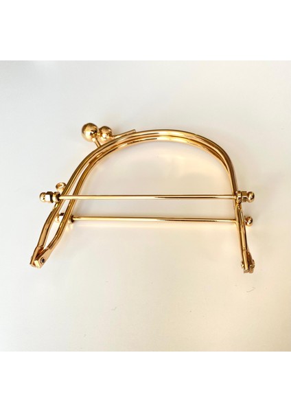 Çanta ve Cüzdan Klipsi Altın Renk Oval Model 11 cm Yandan Açmalı