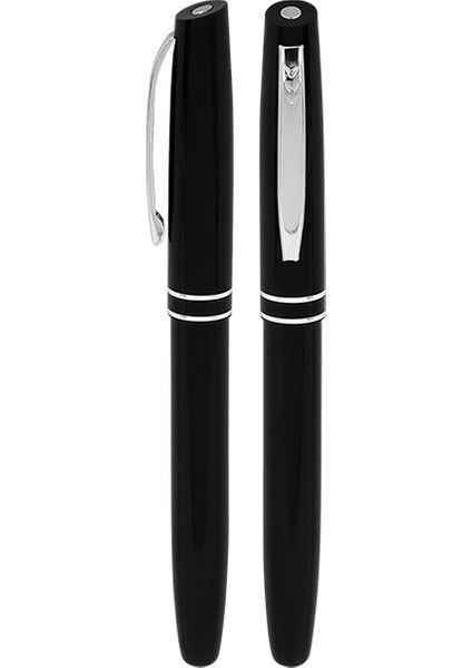 Kişiye Özel Isim Baskılı Siyah Gümüş Halkalı Tükenmez Kalem Prestij Lüx Kutulu Imza Kalemi modelleri