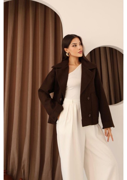 Kadın Kahverengi Kısa Kaşe Ceket modelleri