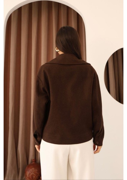 Kadın Kahverengi Kısa Kaşe Ceket fırsatları