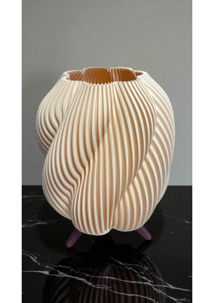 Spiral Masa Lambası - Şık ve Estetik Dekoratif Aydınlatma - Fildişi