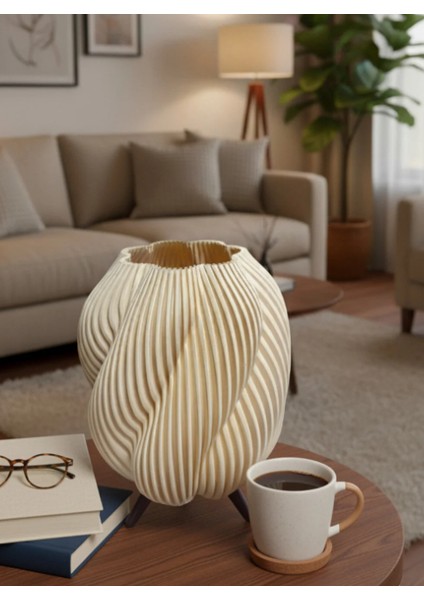 Spiral Masa Lambası - Şık ve Estetik Dekoratif Aydınlatma - Fildişi fiyatları