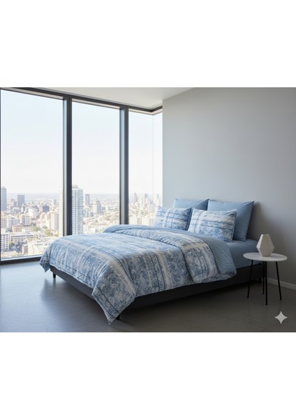 Ranforce Sofya Mavi Çift Kişilik Nevresim Takımı fiyatları