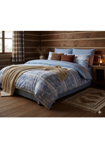 Ranforce Sofya Mavi Çift Kişilik Nevresim Takımı modelleri